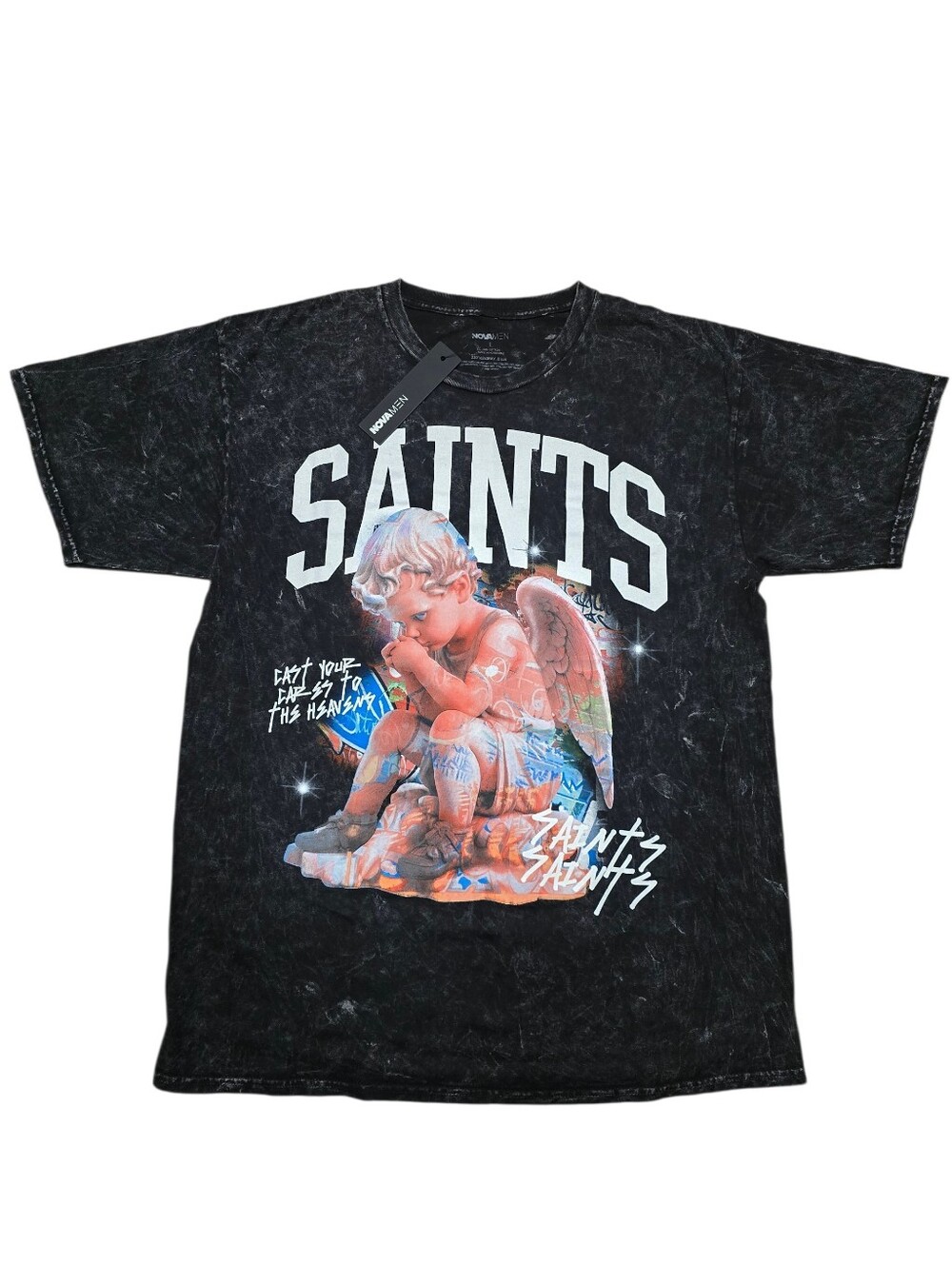 Fashion Nova Saints Art Oversized Short Sleeve Tee Sz L